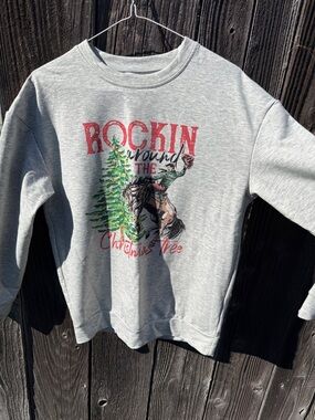 Gray 'Rockin Around the Christmas Tree' Graphic Sweatshirt